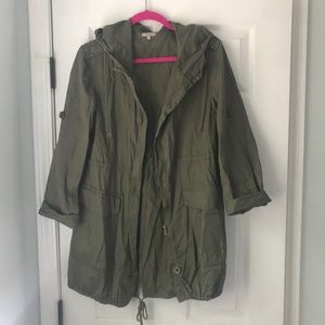 100% Cotton Green Midi Coat Size Small